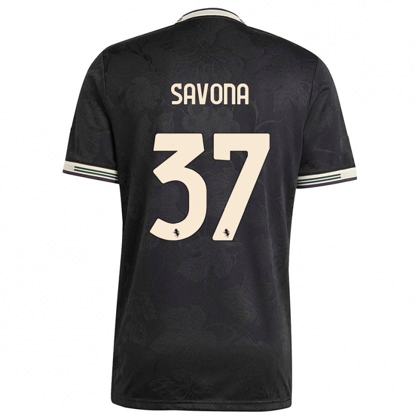 Danxen Men Nicolò Savona #37 Black White Green Third Jersey 2025/26 T-Shirt