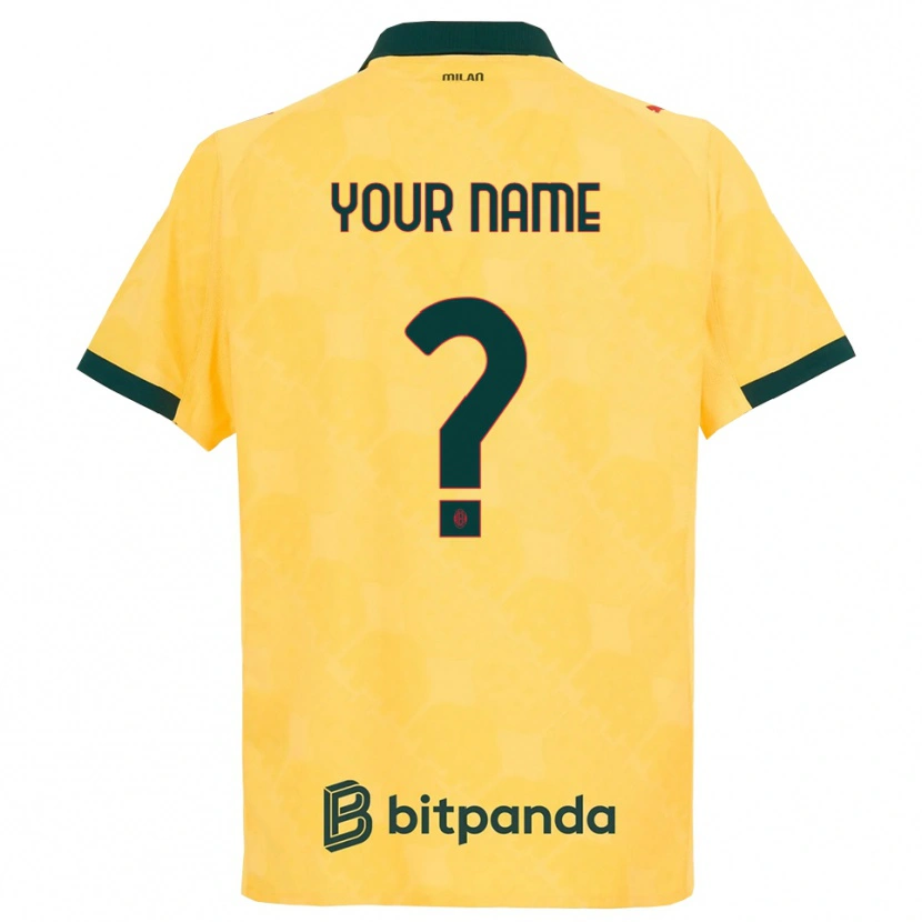 Danxen Men Your Name #0 Yellow Black Third Jersey 2025/26 T-Shirt