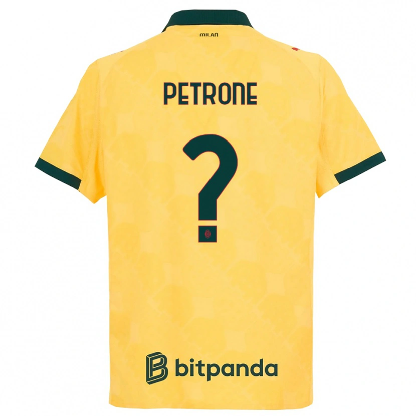 Danxen Men Daniele Petrone #0 Yellow Black Third Jersey 2025/26 T-Shirt