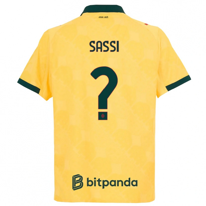 Danxen Men Simone Sassi #0 Yellow Black Third Jersey 2025/26 T-Shirt
