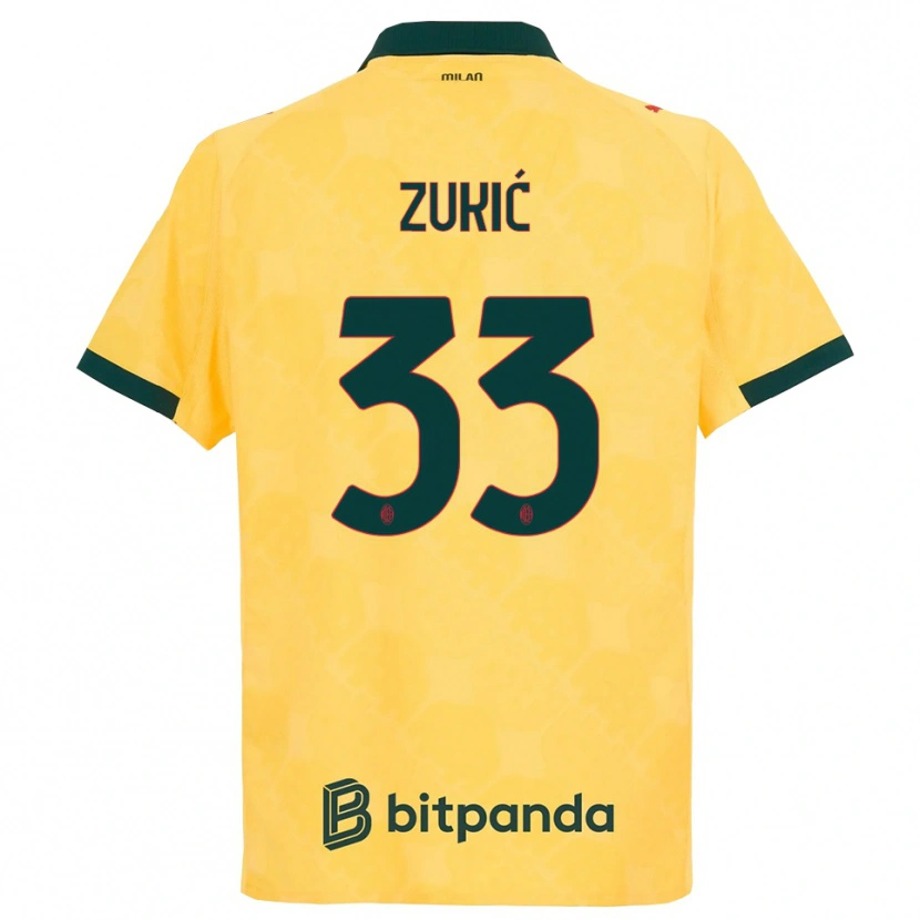 Danxen Men Damir Zukić #33 Yellow Black Third Jersey 2025/26 T-Shirt