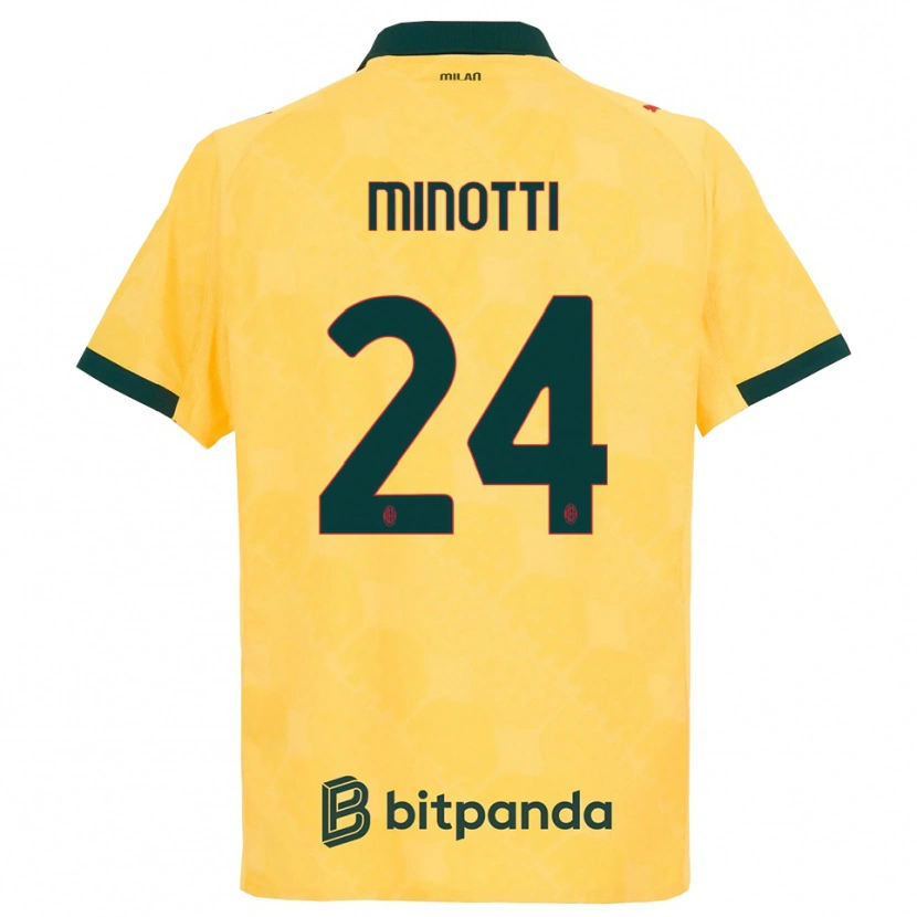 Danxen Men Gabriele Minotti #24 Yellow Black Third Jersey 2025/26 T-Shirt