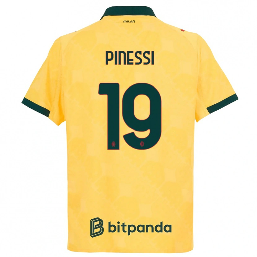 Danxen Men Riccardo Pinessi #19 Yellow Black Third Jersey 2025/26 T-Shirt