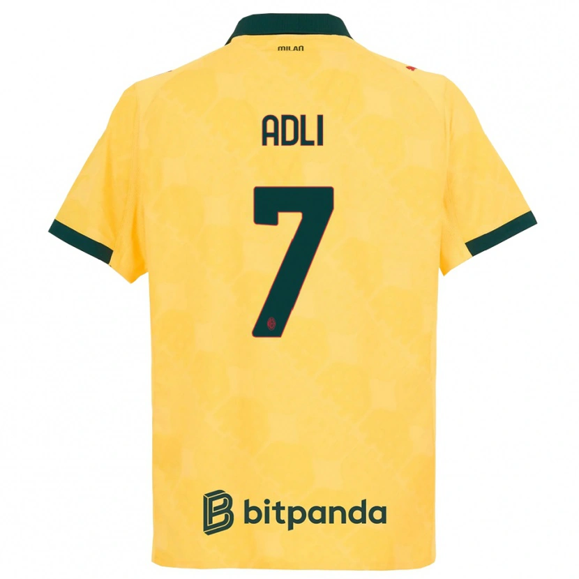 Danxen Men Yacine Adli #7 Yellow Black Third Jersey 2025/26 T-Shirt