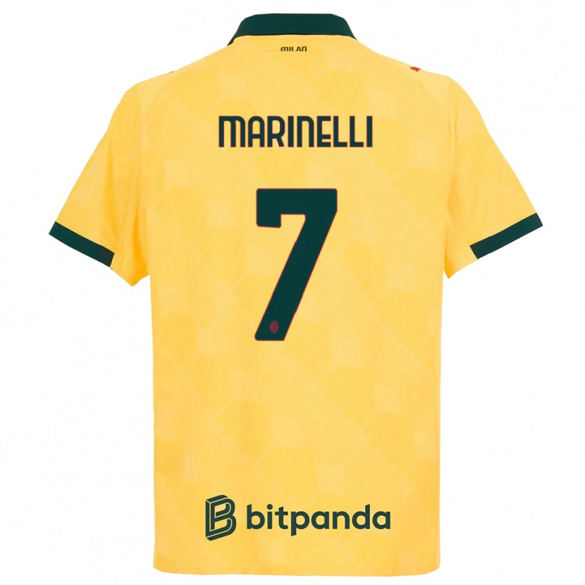 Danxen Men Gloria Marinelli #7 Yellow Black Third Jersey 2025/26 T-Shirt