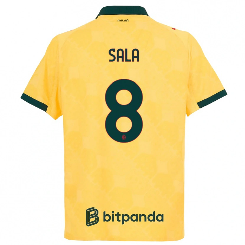 Danxen Men Emanuele Sala #8 Yellow Black Third Jersey 2025/26 T-Shirt