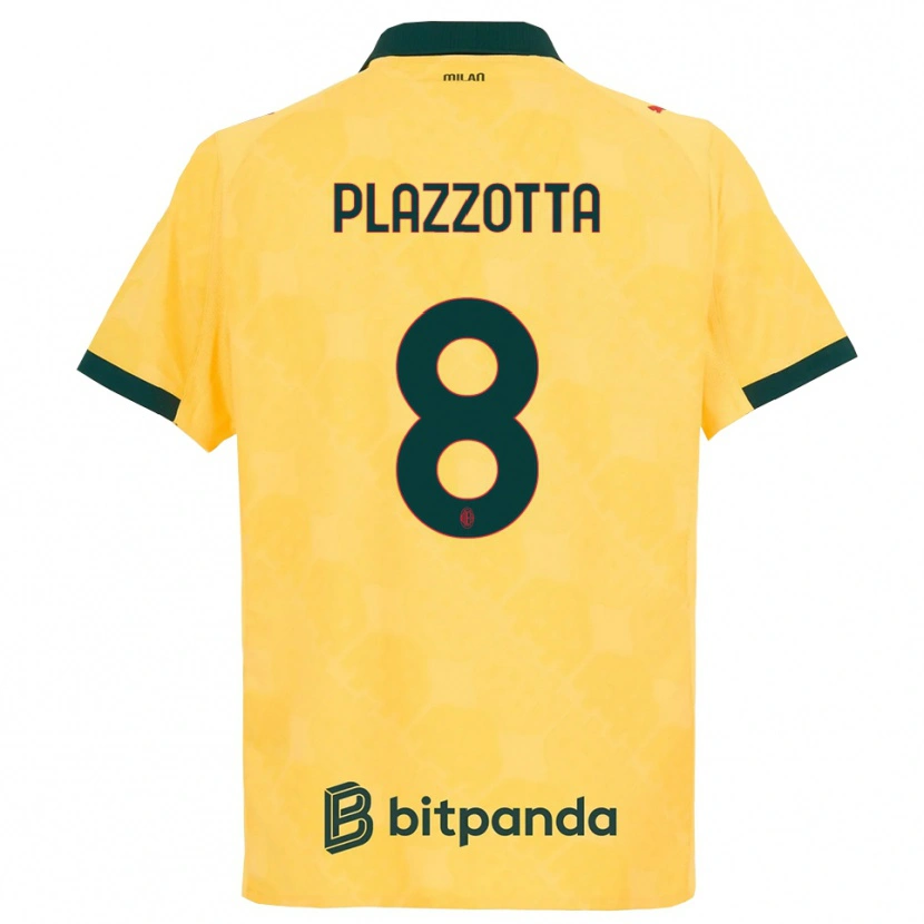 Danxen Men Filippo Plazzotta #8 Yellow Black Third Jersey 2025/26 T-Shirt