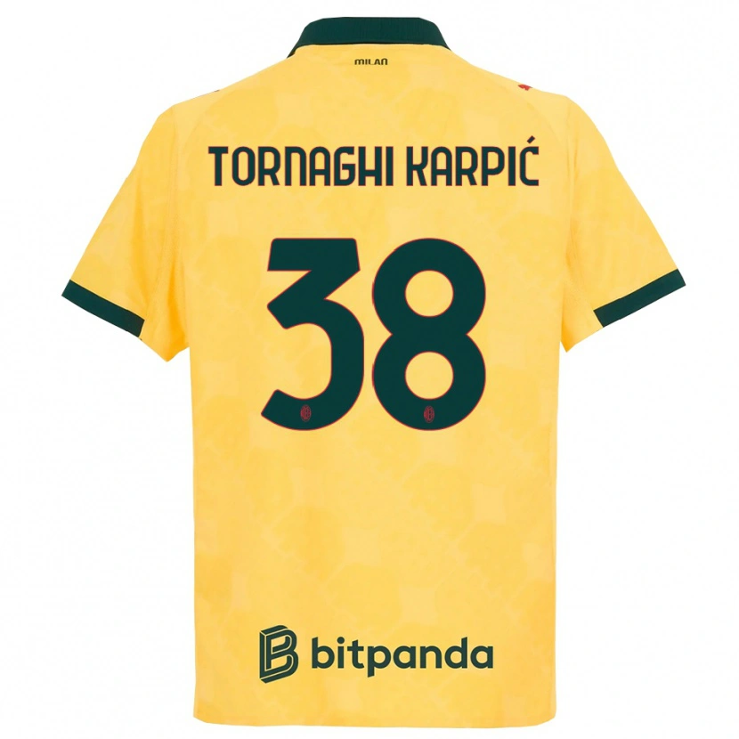 Danxen Men Lavinia Tornaghi Karpić #38 Yellow Black Third Jersey 2025/26 T-Shirt