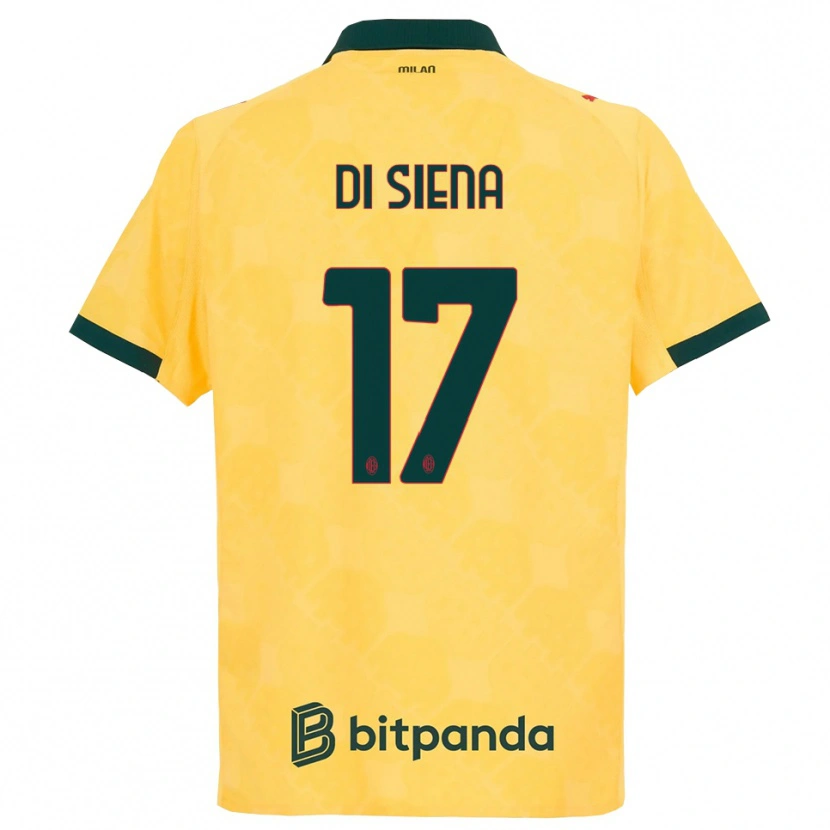 Danxen Men Andrea Di Siena #17 Yellow Black Third Jersey 2025/26 T-Shirt