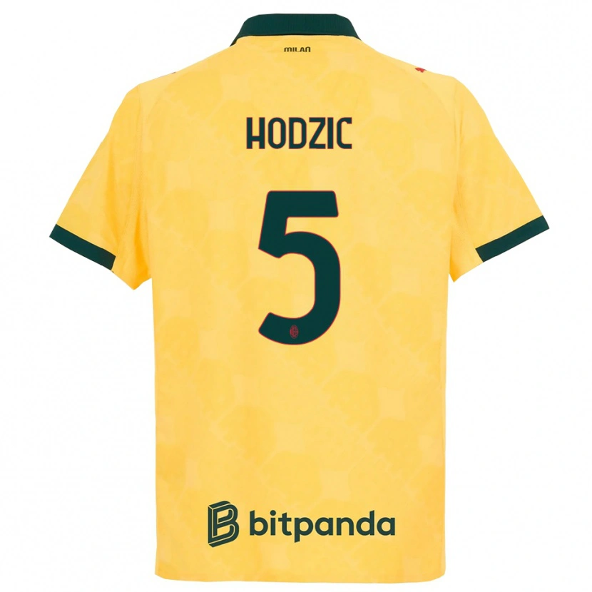 Danxen Men Demirel Hodzic #5 Yellow Black Third Jersey 2025/26 T-Shirt