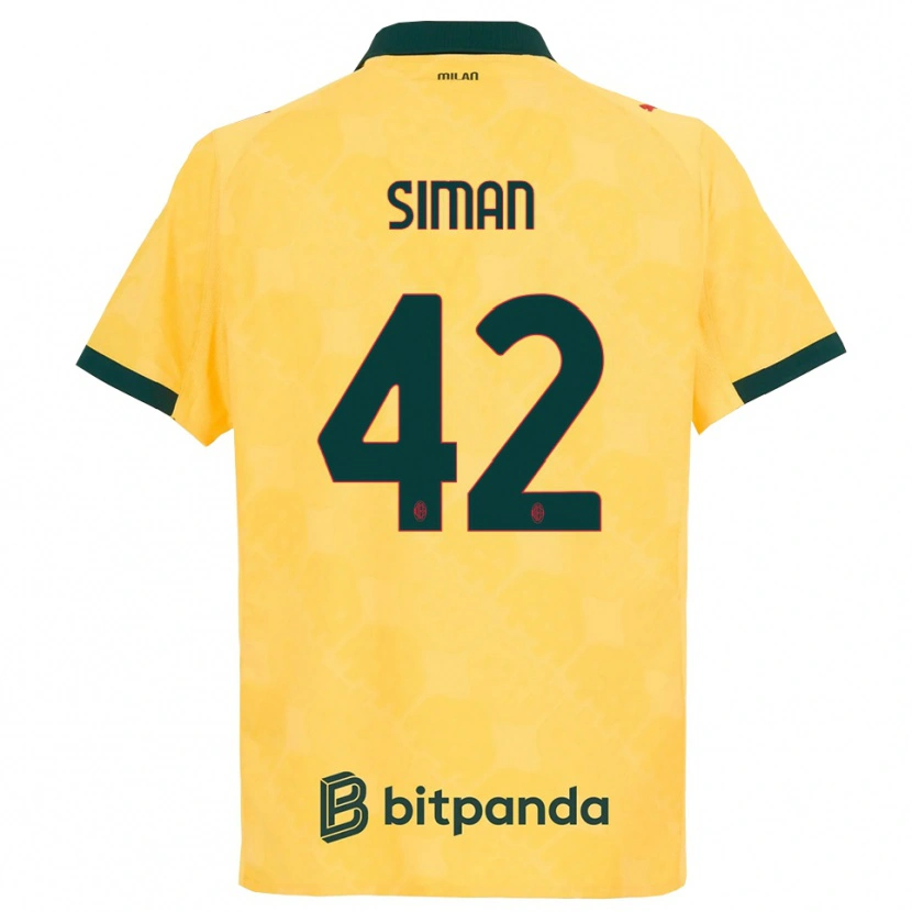 Danxen Men Alexandru Șiman #42 Yellow Black Third Jersey 2025/26 T-Shirt