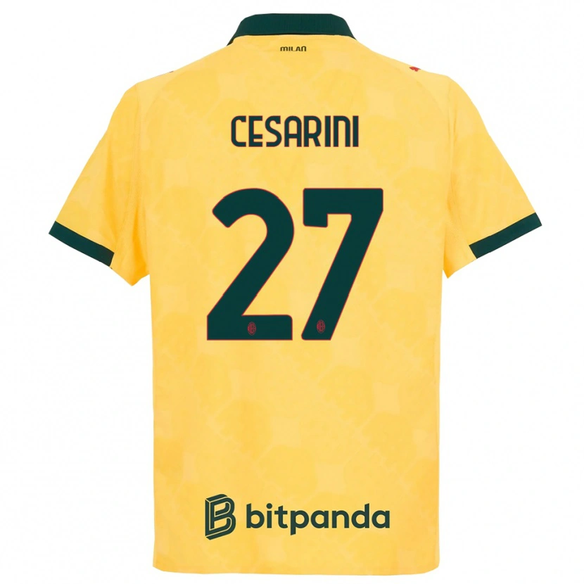 Danxen Men Erin Maria Patrizia Cesarini #27 Yellow Black Third Jersey 2025/26 T-Shirt
