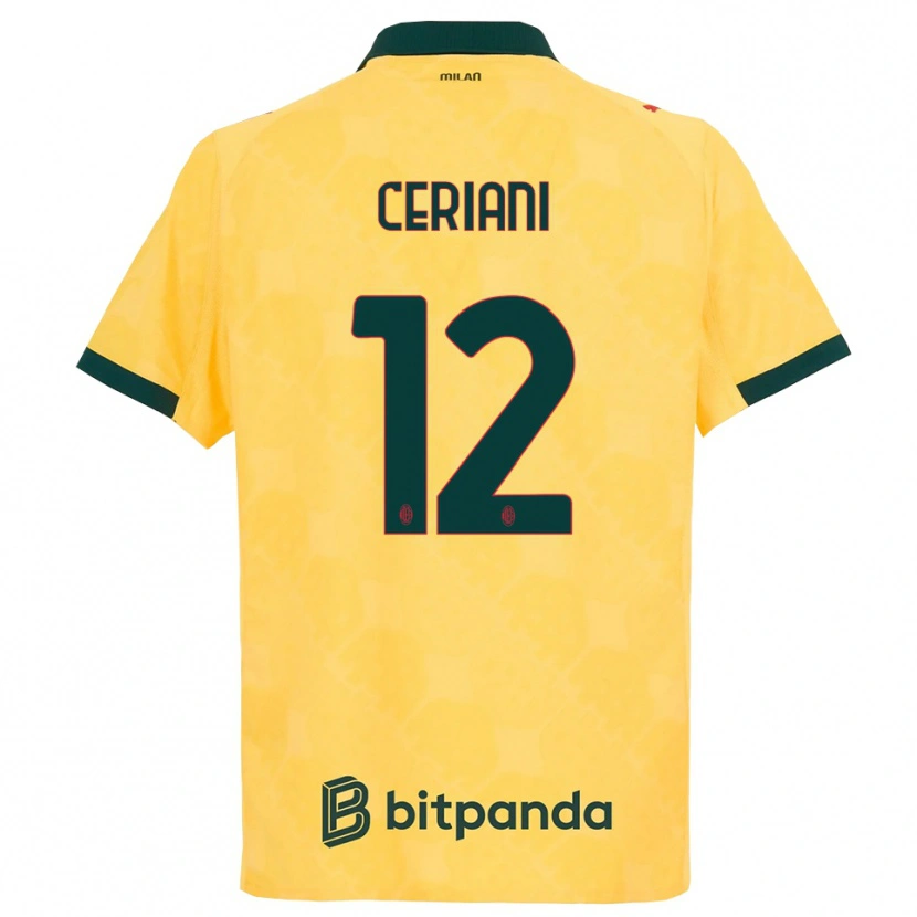 Danxen Men Gabriele Ceriani #12 Yellow Black Third Jersey 2025/26 T-Shirt