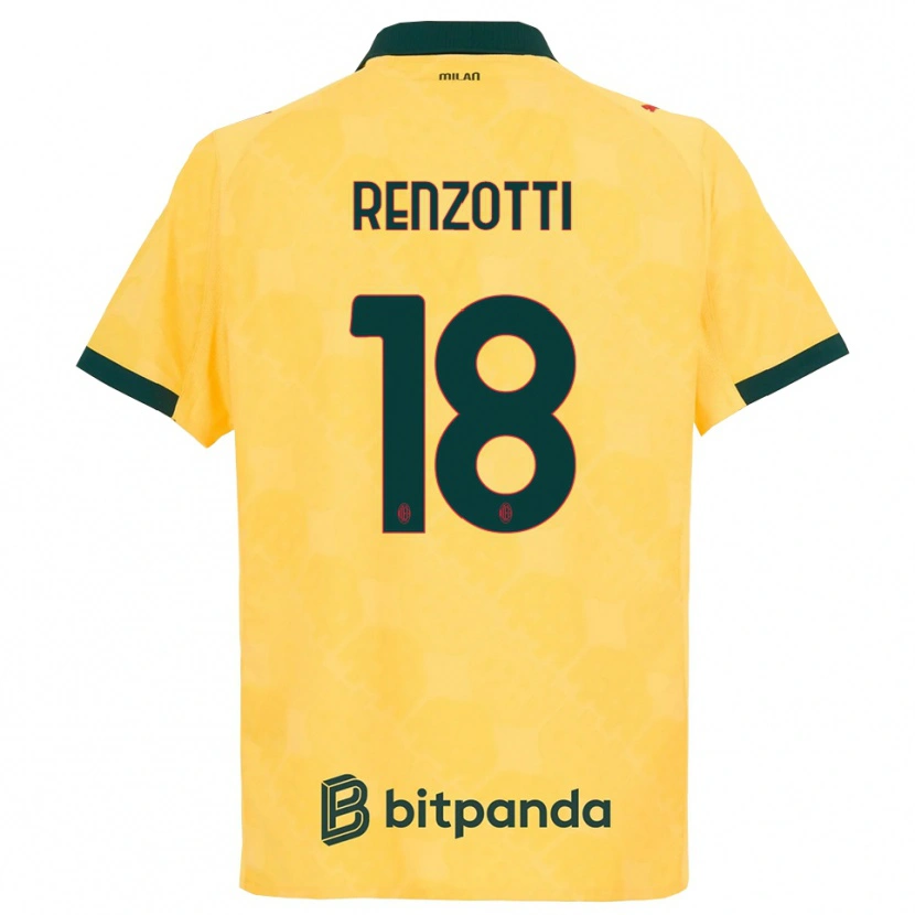 Danxen Men Monica Renzotti #18 Yellow Black Third Jersey 2025/26 T-Shirt