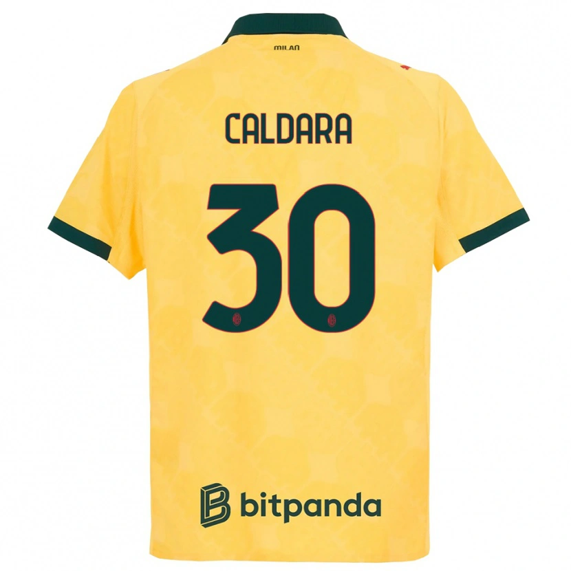 Danxen Men Mattia Caldara #30 Yellow Black Third Jersey 2025/26 T-Shirt