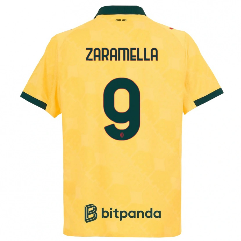 Danxen Men Mattia Zaramella #9 Yellow Black Third Jersey 2025/26 T-Shirt