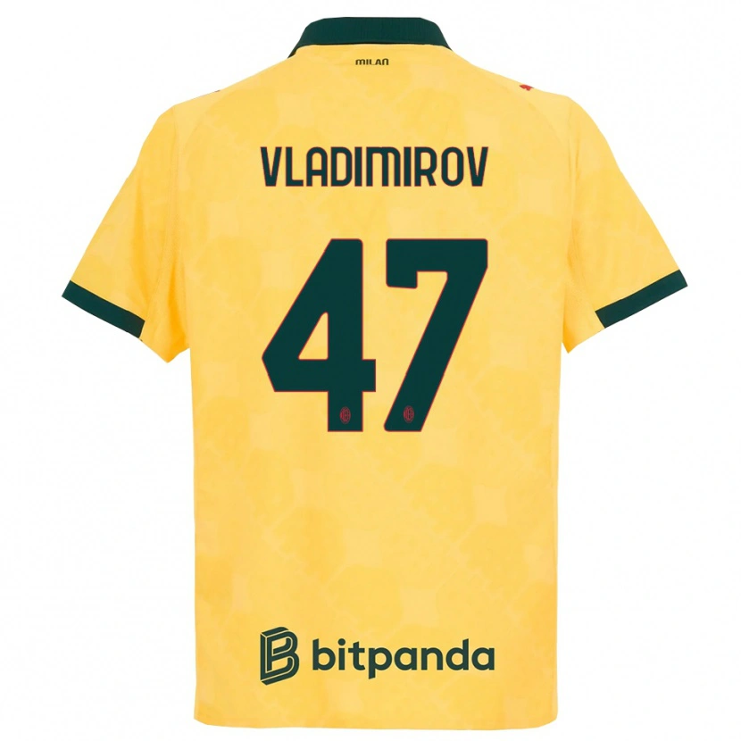 Danxen Men Valeri Vladimirov #47 Yellow Black Third Jersey 2025/26 T-Shirt