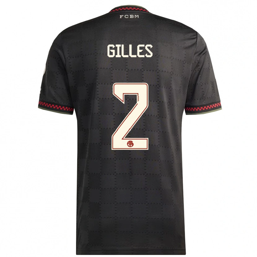 Danxen Men Vanessa Gilles #2 Black White Third Jersey 2025/26 T-Shirt