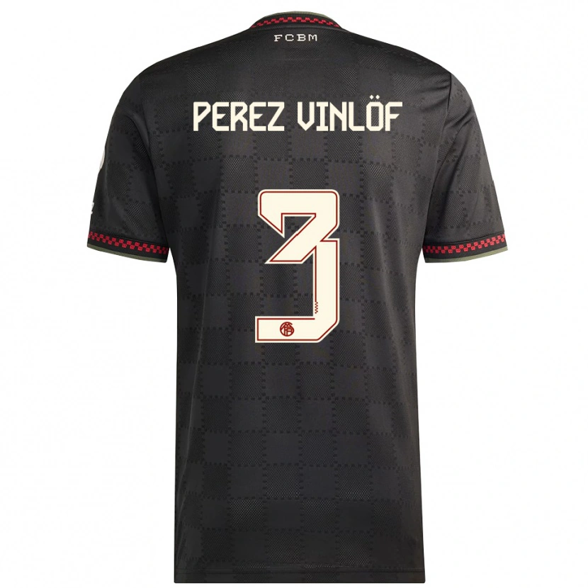 Danxen Men Matteo Perez Vinlöf #3 Black White Third Jersey 2025/26 T-Shirt
