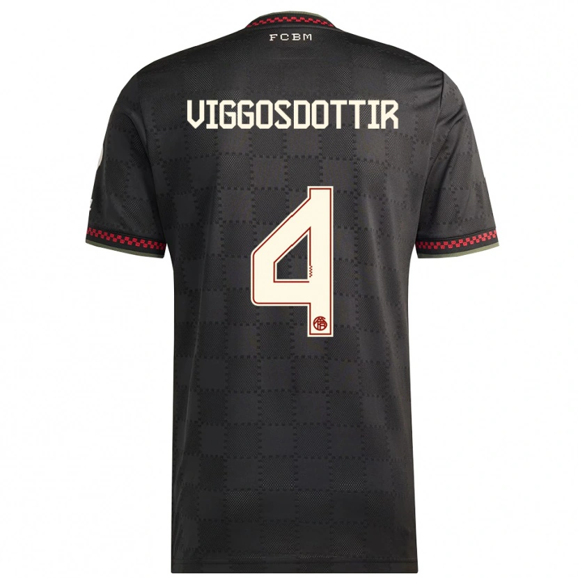 Danxen Men Glódís Perla Viggósdóttir #4 Black White Third Jersey 2025/26 T-Shirt