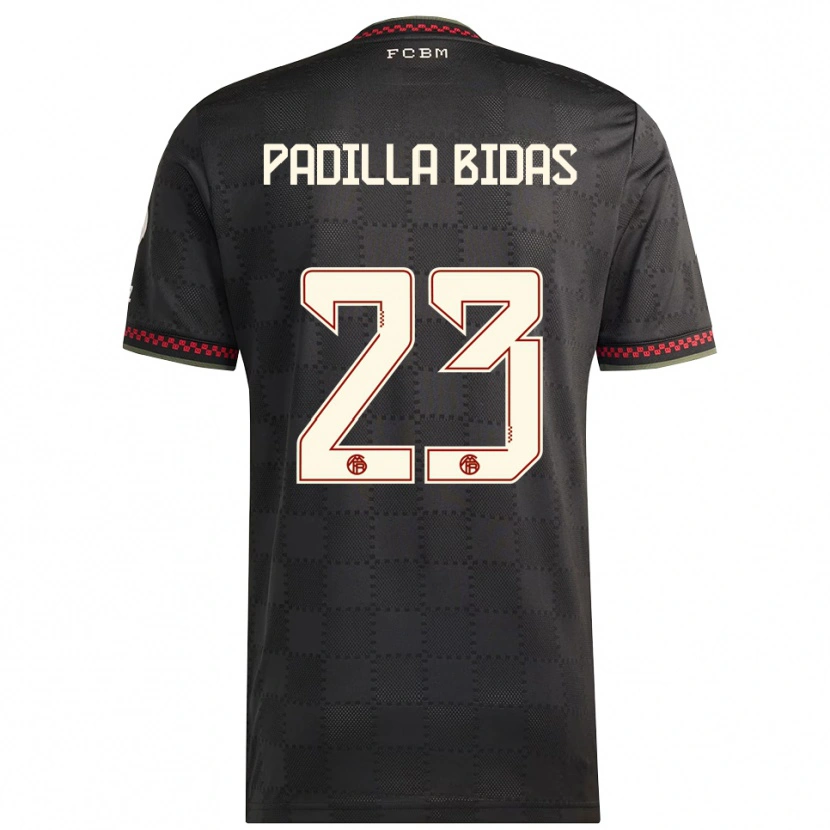 Danxen Men Natalia Padilla Bidas #23 Black White Third Jersey 2025/26 T-Shirt