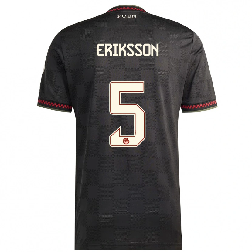 Danxen Men Magdalena Eriksson #5 Black White Third Jersey 2025/26 T-Shirt