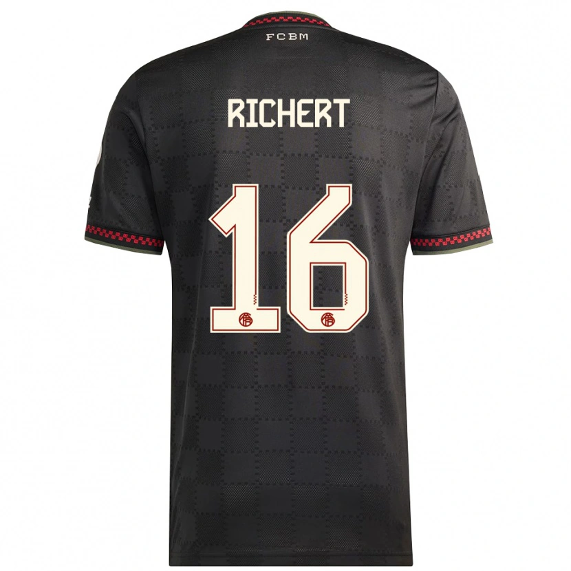 Danxen Men Leonhard Richert #16 Black White Third Jersey 2025/26 T-Shirt
