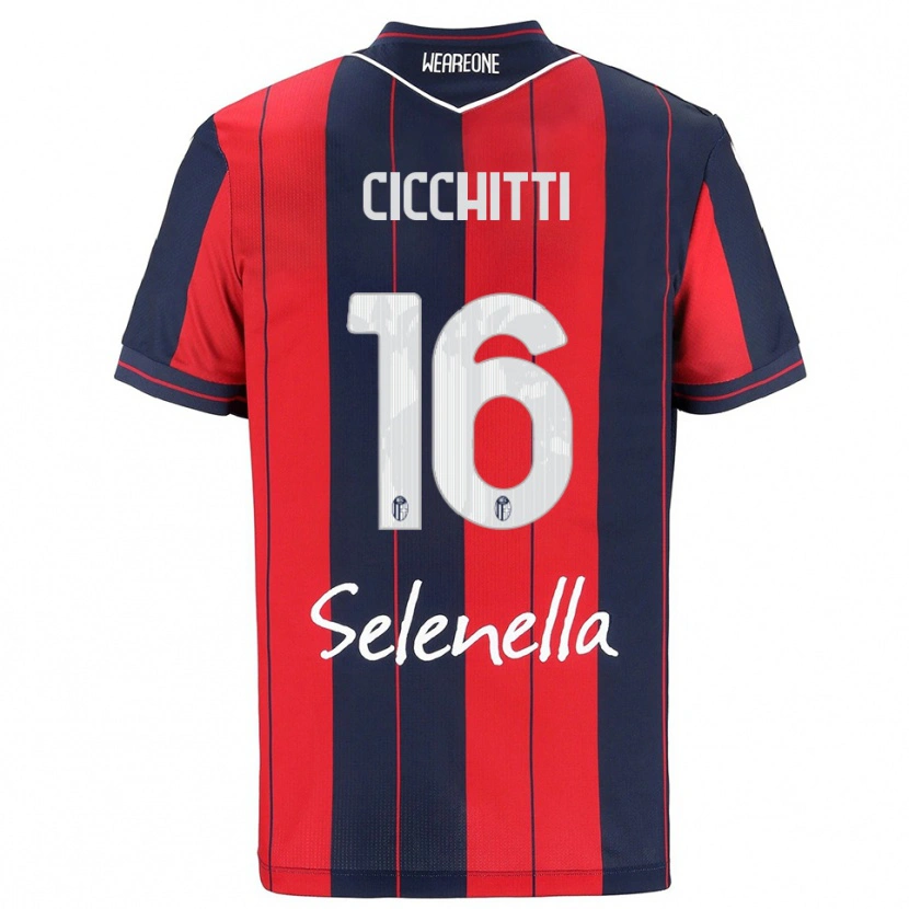Danxen Women Sebastiano Cicchitti #16 Red Navy Home Jersey 2025/26 T-Shirt