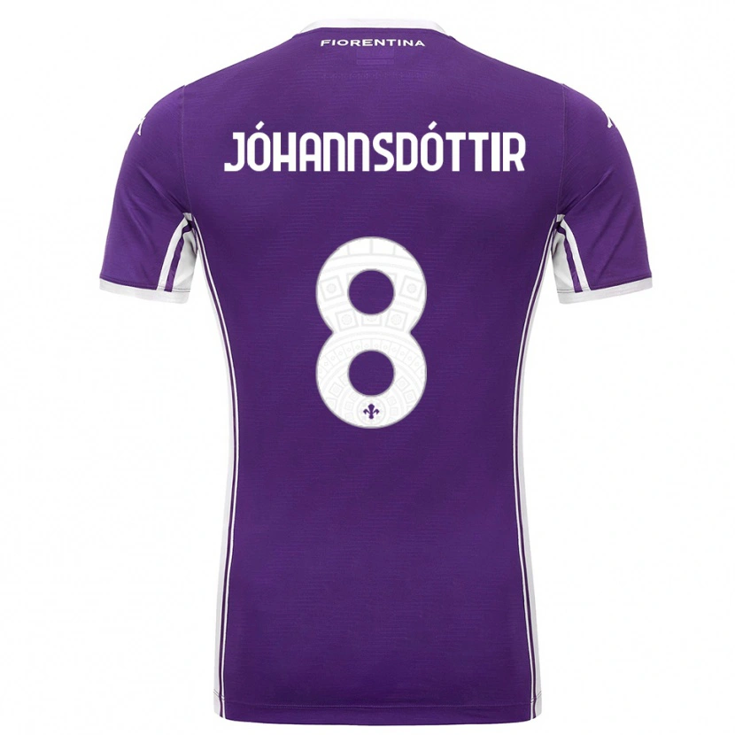 Danxen Women Alexandra Jóhannsdóttir #8 Purple White Home Jersey 2025/26 T-Shirt