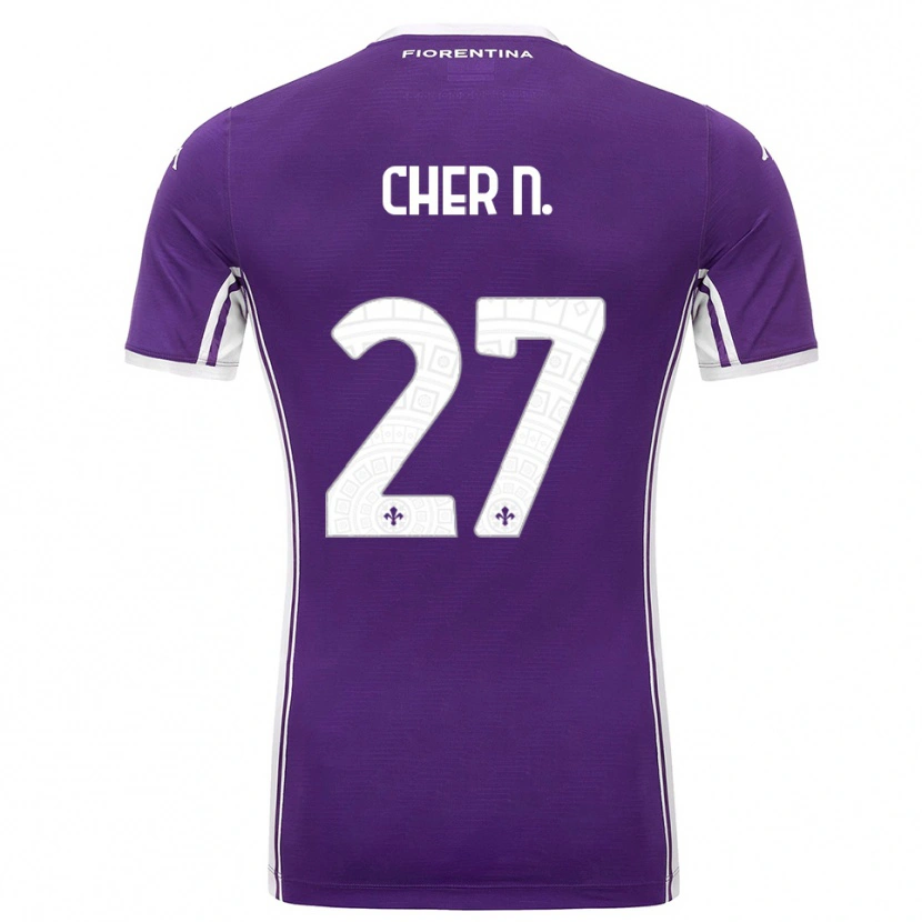 Danxen Women Cher Ndour #27 Purple White Home Jersey 2025/26 T-Shirt