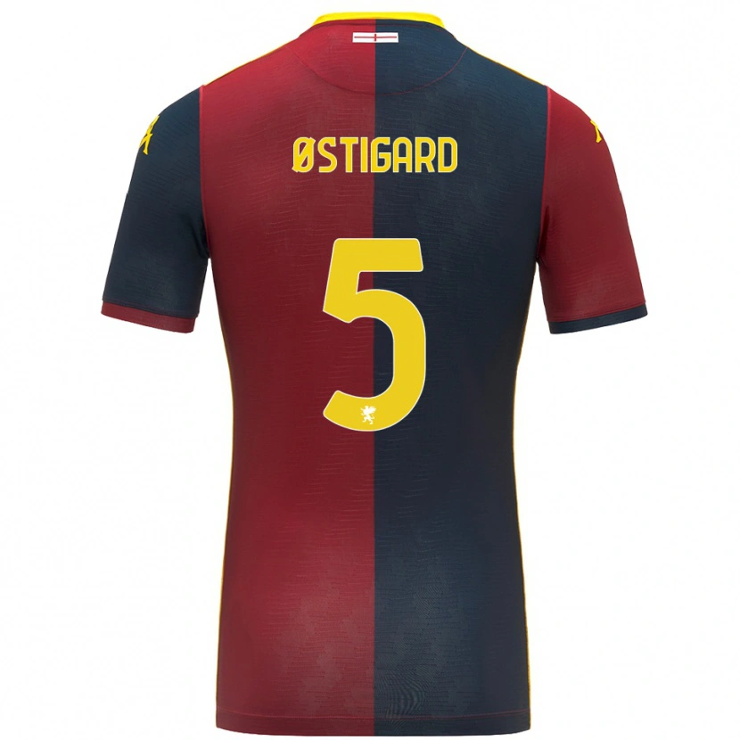Danxen Women Leo Østigård #5 Red Royal Blue Home Jersey 2025/26 T-Shirt