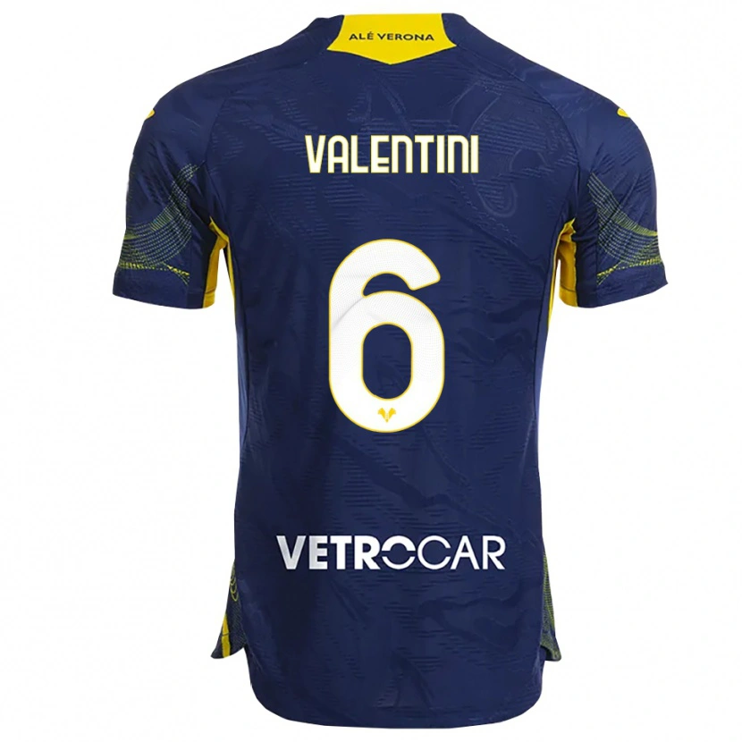 Danxen Women Nicolás Valentini #6 Navy Yellow Home Jersey 2025/26 T-Shirt