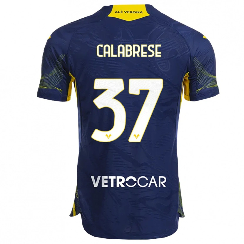 Danxen Women Nicolò Calabrese #37 Navy Yellow Home Jersey 2025/26 T-Shirt