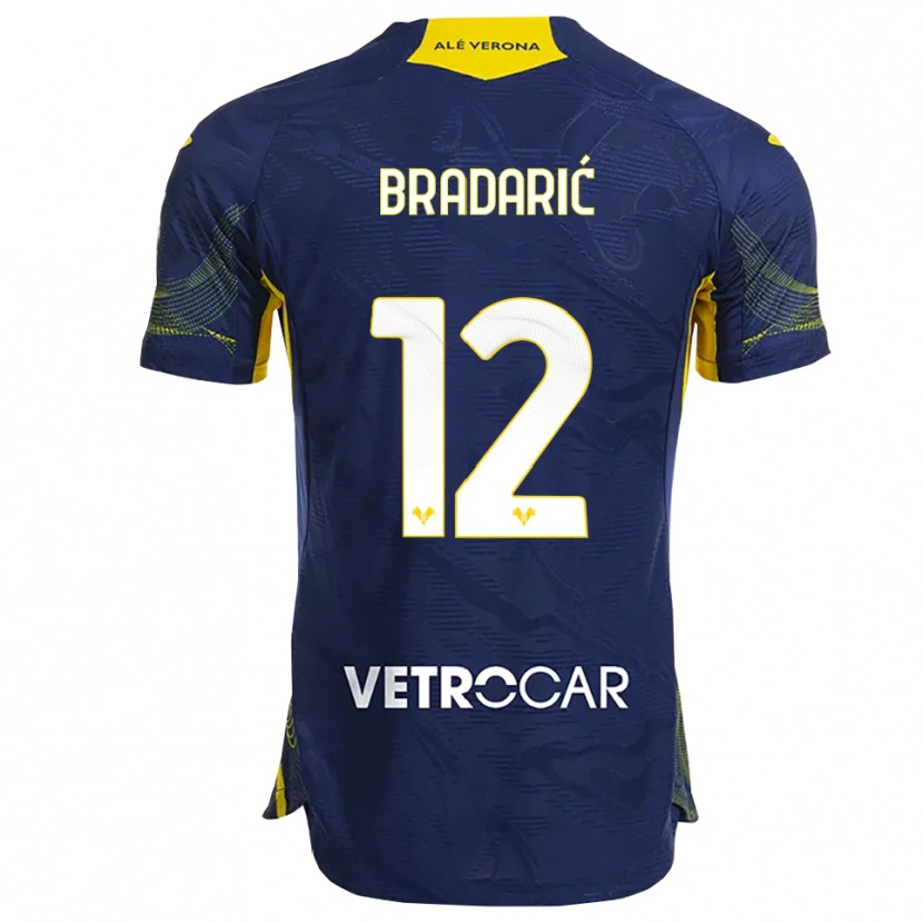 Danxen Women Domagoj Bradarić #12 Navy Yellow Home Jersey 2025/26 T-Shirt