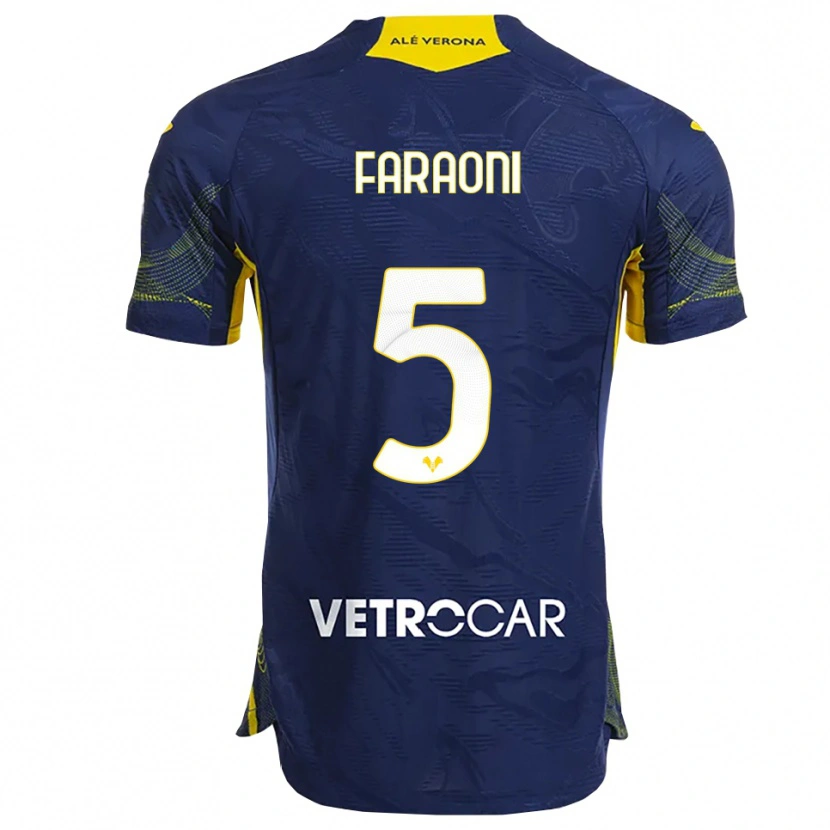 Danxen Women Davide Faraoni #5 Navy Yellow Home Jersey 2025/26 T-Shirt
