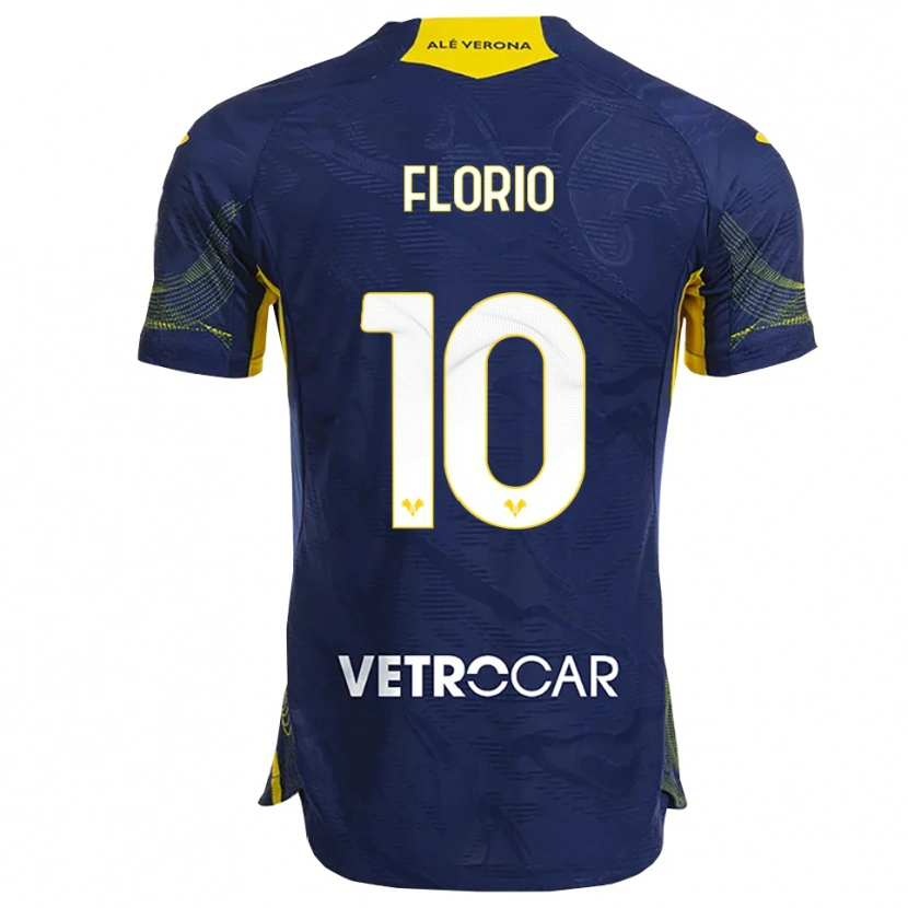 Danxen Women Mattia Florio #10 Navy Yellow Home Jersey 2025/26 T-Shirt