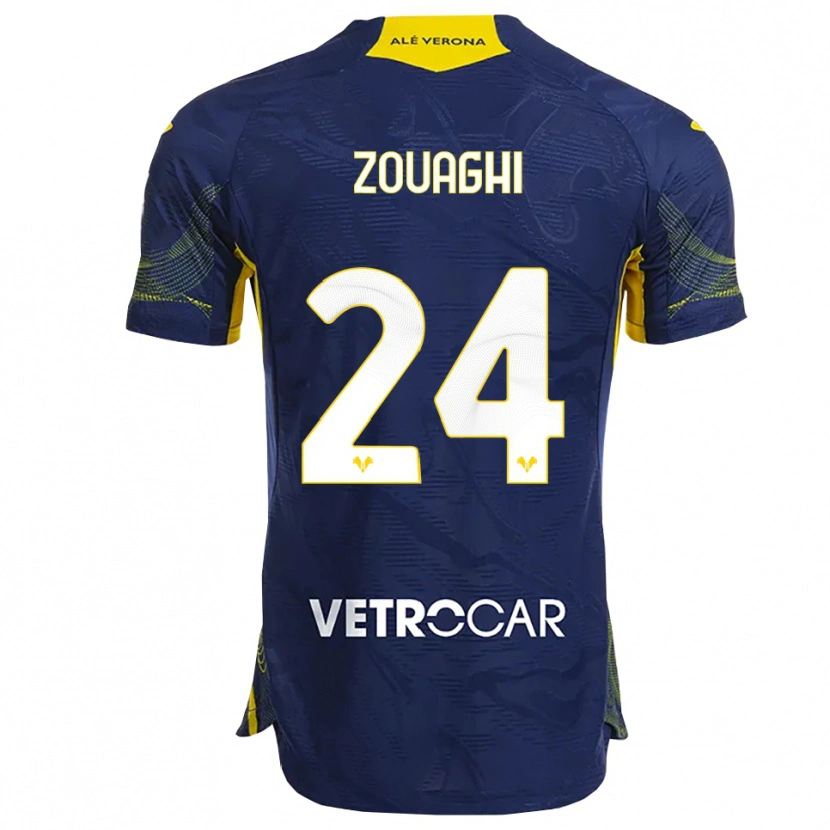 Danxen Women Thomas Zouaghi #24 Navy Yellow Home Jersey 2025/26 T-Shirt