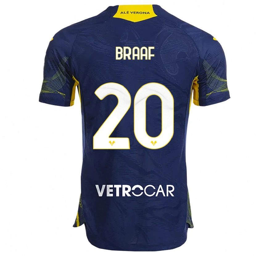 Danxen Women Jayden Braaf #20 Navy Yellow Home Jersey 2025/26 T-Shirt