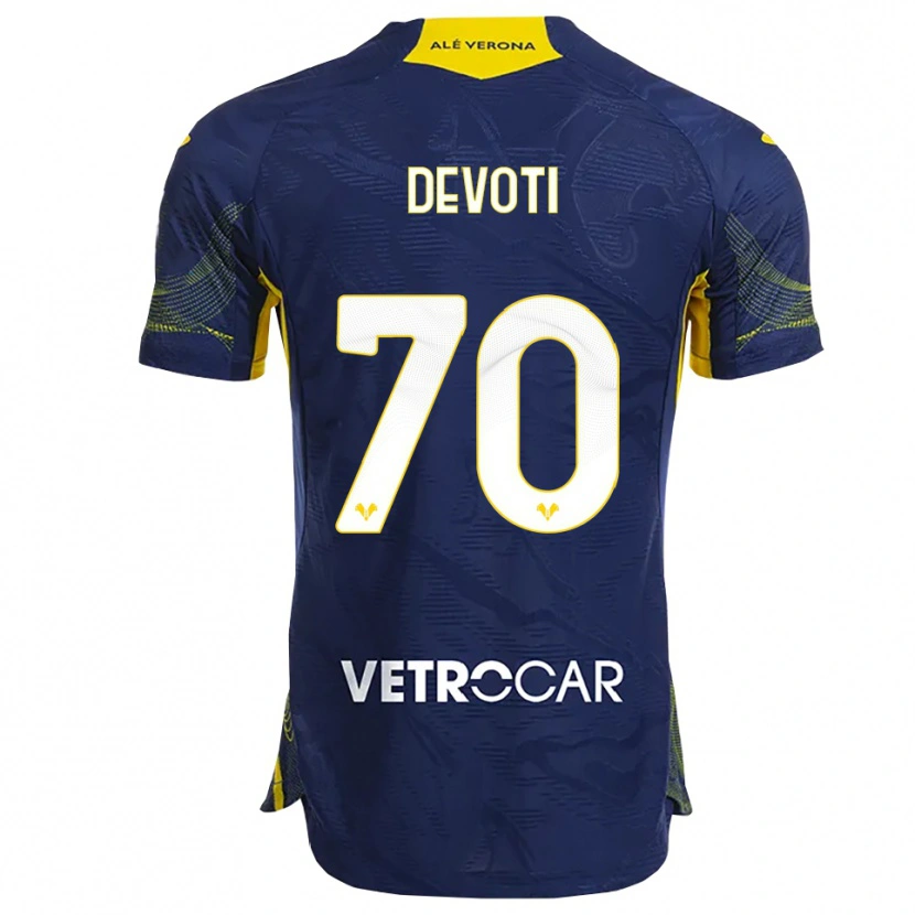 Danxen Women Andrea Devoti #70 Navy Yellow Home Jersey 2025/26 T-Shirt