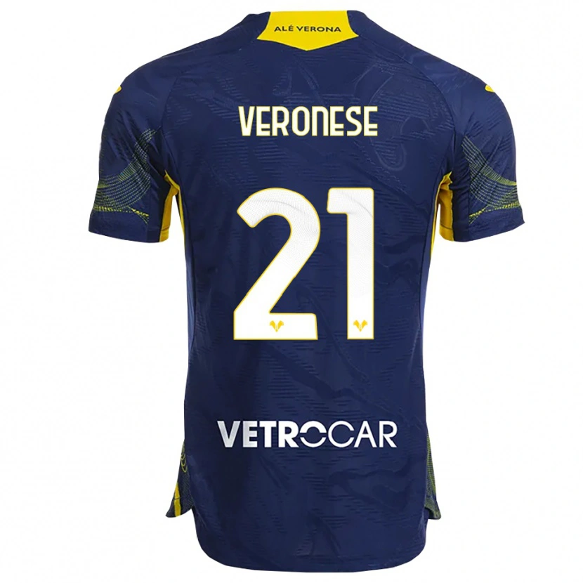 Danxen Women Ilaria Veronese #21 Navy Yellow Home Jersey 2025/26 T-Shirt