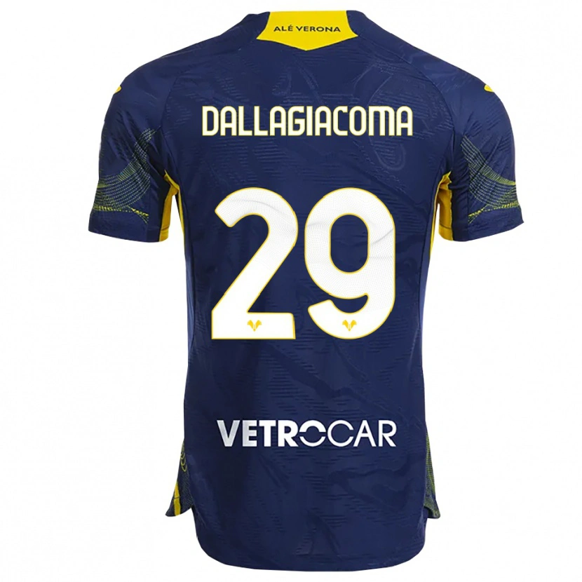 Danxen Women Stefania Dallagiacoma #29 Navy Yellow Home Jersey 2025/26 T-Shirt
