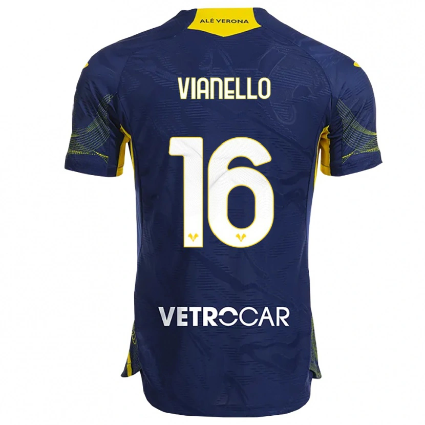 Danxen Women Diego Vianello #16 Navy Yellow Home Jersey 2025/26 T-Shirt