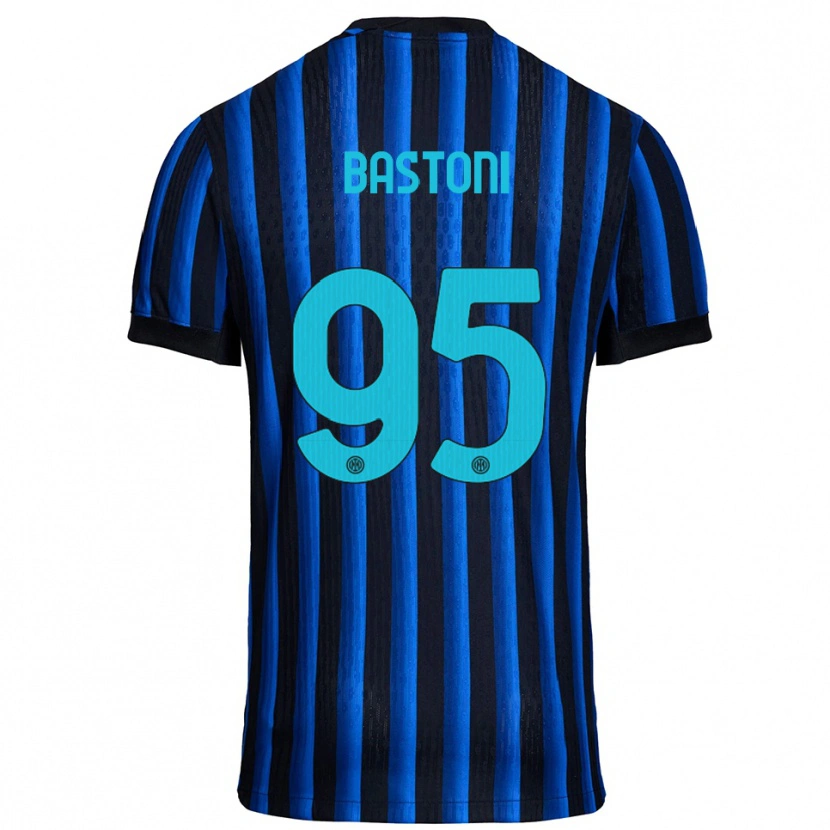 Danxen Women Alessandro Bastoni #95 Black Blue Home Jersey 2025/26 T-Shirt