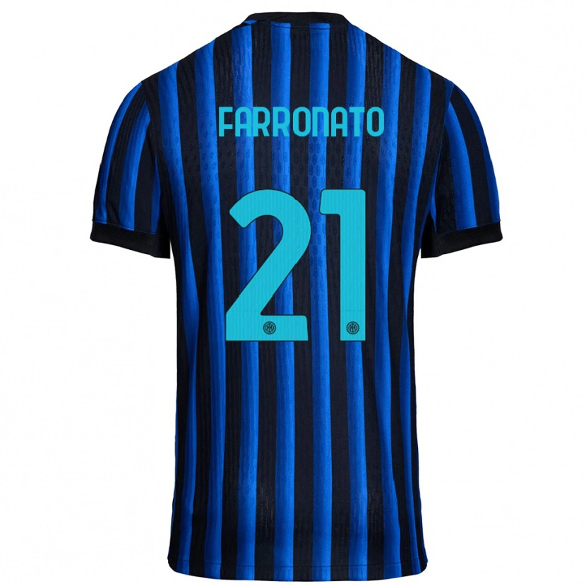 Danxen Women Matteo Farronato #21 Black Blue Home Jersey 2025/26 T-Shirt