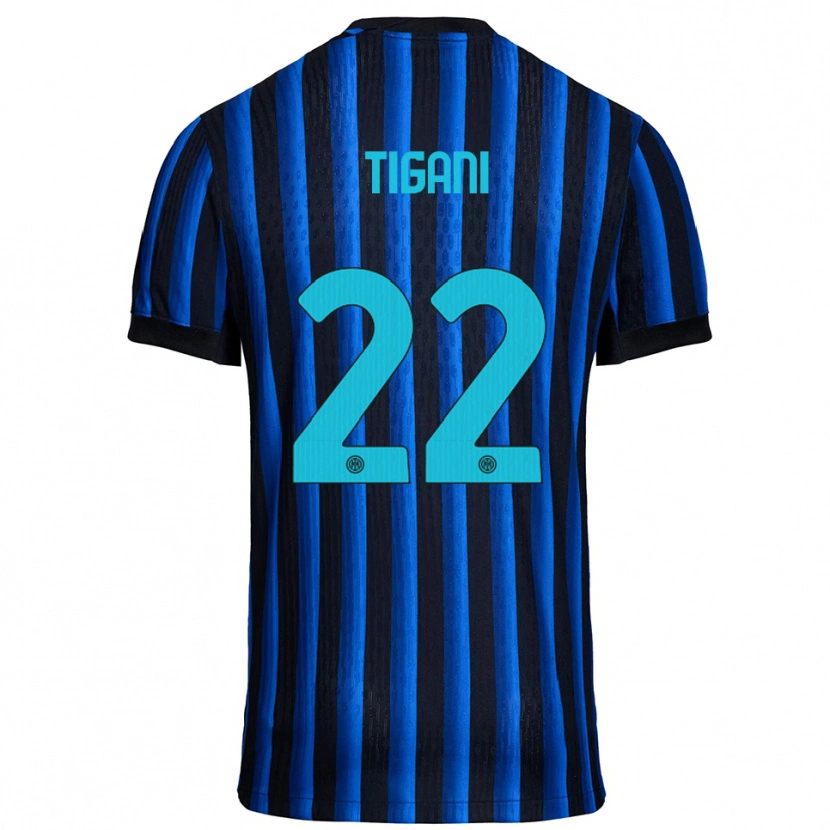 Danxen Women Edoardo Tigani #22 Black Blue Home Jersey 2025/26 T-Shirt