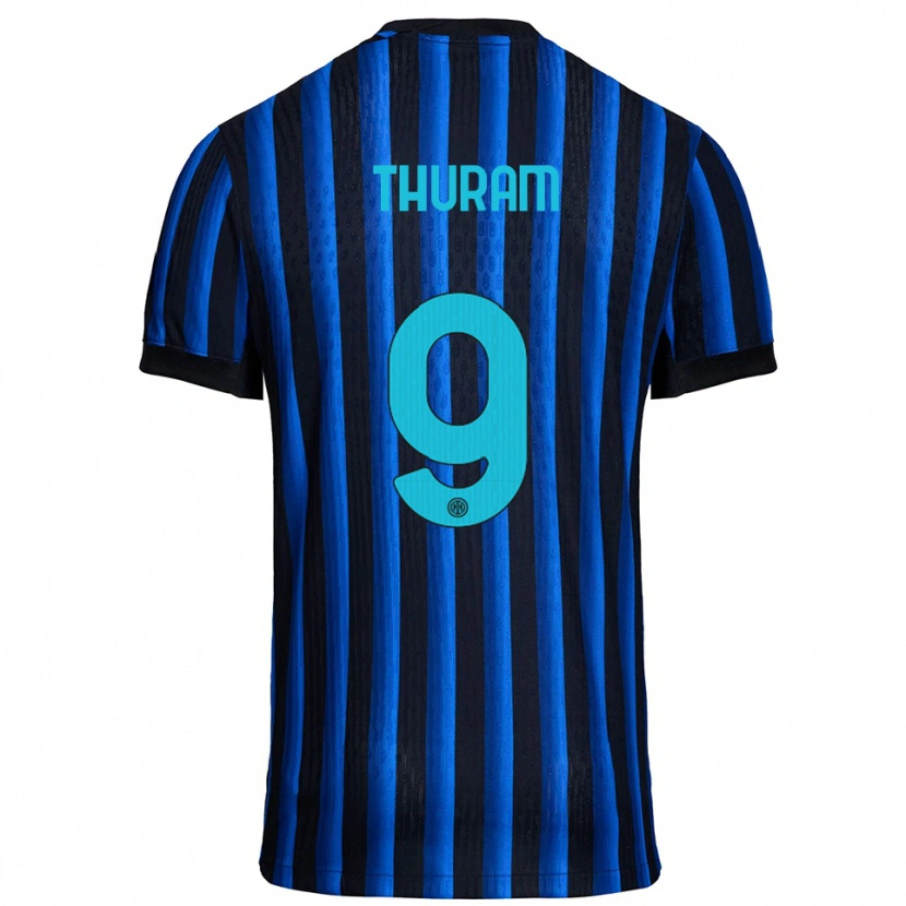 Danxen Women Marcus Thuram #9 Black Blue Home Jersey 2025/26 T-Shirt