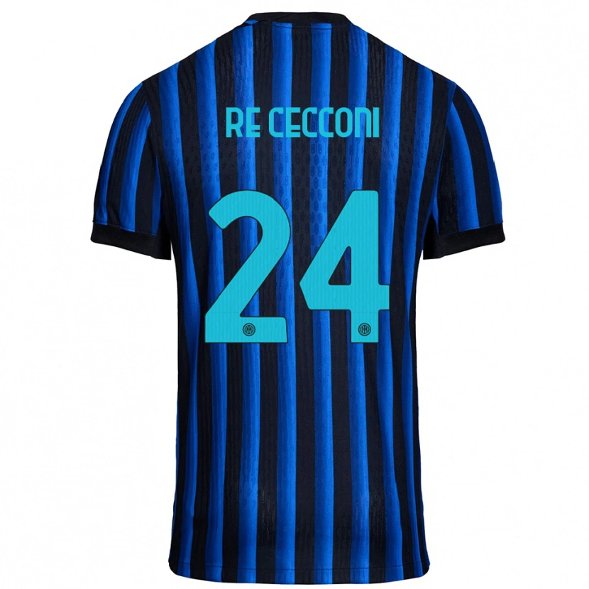 Danxen Women Gabriele Re Cecconi #24 Black Blue Home Jersey 2025/26 T-Shirt