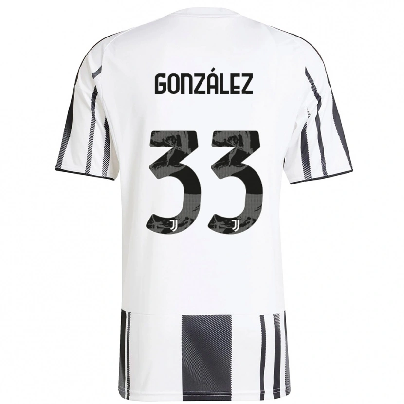 Danxen Women Facundo González #33 White Black Home Jersey 2025/26 T-Shirt