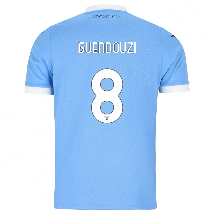 Danxen Women Mattéo Guendouzi #8 Sky Blue White Home Jersey 2025/26 T-Shirt