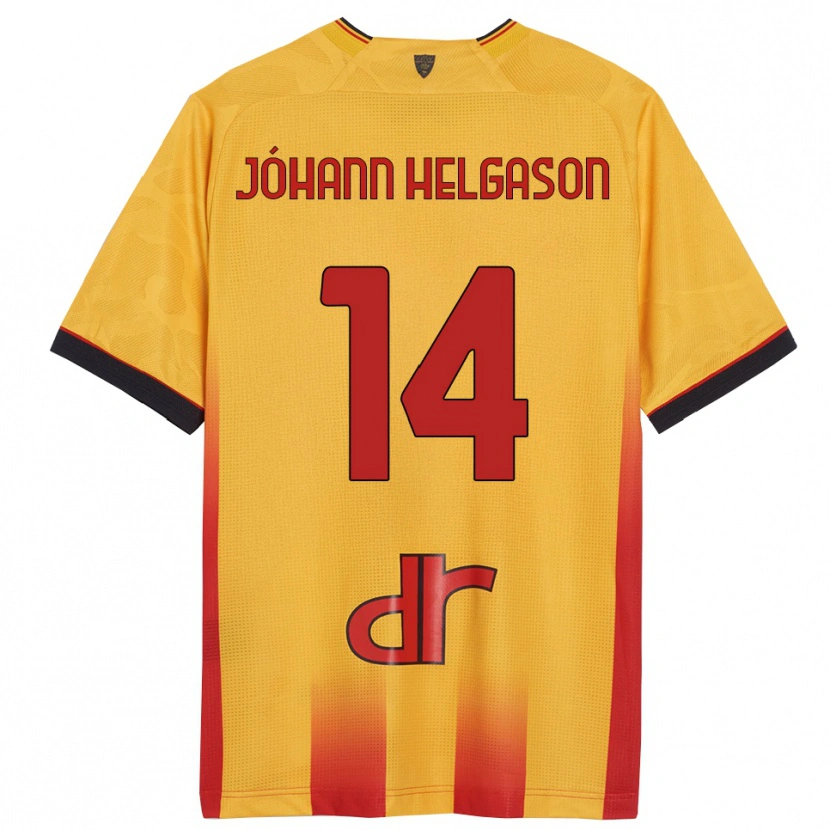Danxen Women Thórir Jóhann Helgason #14 Yellow Orange Home Jersey 2025/26 T-Shirt